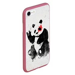 Чехол iPhone 7/8 матовый Рок-панда, цвет: 3D-малиновый — фото 2