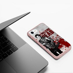 Чехол iPhone 7/8 матовый Walking Dead: Deryl Dixon, цвет: 3D-светло-розовый — фото 2