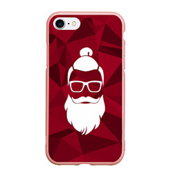 Чехол iPhone 7/8 матовый Санта хипстер, цвет: 3D-светло-розовый