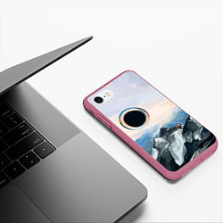 Чехол iPhone 7/8 матовый Черная дыра, цвет: 3D-малиновый — фото 2