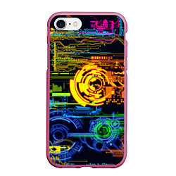 Чехол iPhone 7/8 матовый Техно, цвет: 3D-малиновый