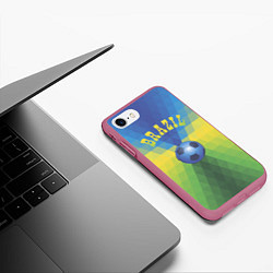 Чехол iPhone 7/8 матовый Бразилия, цвет: 3D-малиновый — фото 2
