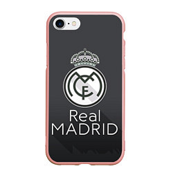 Чехол iPhone 7/8 матовый Real Madrid, цвет: 3D-светло-розовый