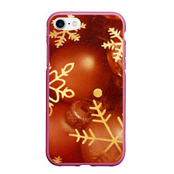 Чехол iPhone 7/8 матовый Дуx рождества, цвет: 3D-малиновый