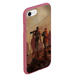 Чехол iPhone 7/8 матовый Walking Dead, цвет: 3D-малиновый — фото 2
