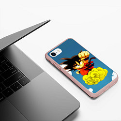 Чехол iPhone 7/8 матовый Small Goku, цвет: 3D-светло-розовый — фото 2
