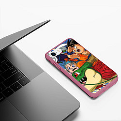 Чехол iPhone 7/8 матовый Dragon Ball Team, цвет: 3D-малиновый — фото 2