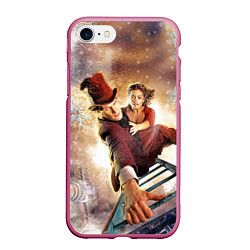 Чехол iPhone 7/8 матовый Winter Dr Who, цвет: 3D-малиновый