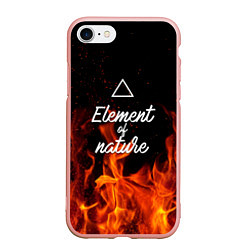 Чехол iPhone 7/8 матовый Стихия огня, цвет: 3D-светло-розовый
