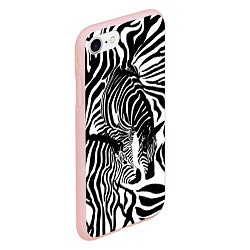 Чехол iPhone 7/8 матовый Полосатая зебра, цвет: 3D-светло-розовый — фото 2