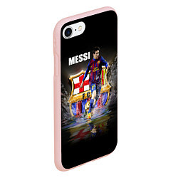 Чехол iPhone 7/8 матовый Messi FCB, цвет: 3D-светло-розовый — фото 2