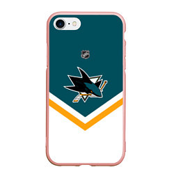 Чехол iPhone 7/8 матовый NHL: San Jose Sharks, цвет: 3D-светло-розовый