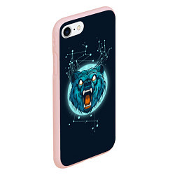 Чехол iPhone 7/8 матовый Космический медведь, цвет: 3D-светло-розовый — фото 2