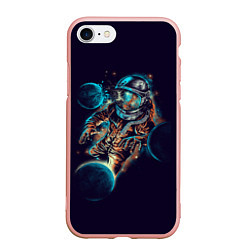 Чехол iPhone 7/8 матовый Космический удар, цвет: 3D-светло-розовый