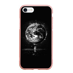Чехол iPhone 7/8 матовый Взгляд на землю, цвет: 3D-светло-розовый