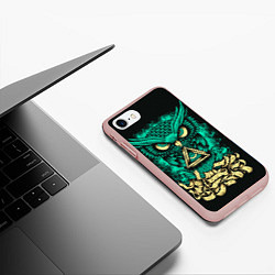 Чехол iPhone 7/8 матовый Bring Me The Horizon: Owl, цвет: 3D-светло-розовый — фото 2