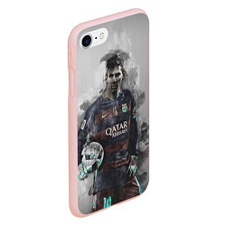 Чехол iPhone 7/8 матовый Lionel Messi, цвет: 3D-светло-розовый — фото 2