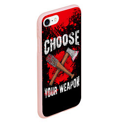 Чехол iPhone 7/8 матовый Choose Your Weapon, цвет: 3D-светло-розовый — фото 2