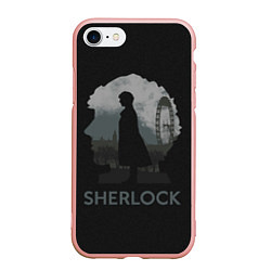 Чехол iPhone 7/8 матовый Sherlock World, цвет: 3D-светло-розовый