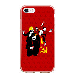 Чехол iPhone 7/8 матовый Communist Party, цвет: 3D-светло-розовый