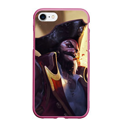 Чехол iPhone 7/8 матовый Pirate, цвет: 3D-малиновый