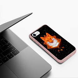 Чехол iPhone 7/8 матовый Огненный лис, цвет: 3D-светло-розовый — фото 2