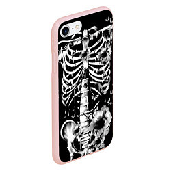 Чехол iPhone 7/8 матовый Floral Skeleton, цвет: 3D-светло-розовый — фото 2