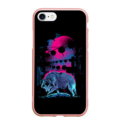 Чехол iPhone 7/8 матовый Wolf Town, цвет: 3D-светло-розовый
