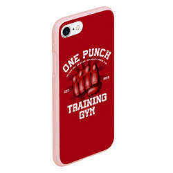 Чехол iPhone 7/8 матовый One Punch Gym, цвет: 3D-светло-розовый — фото 2