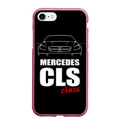 Чехол iPhone 7/8 матовый Mercedes CLS Class, цвет: 3D-малиновый