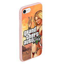 Чехол iPhone 7/8 матовый GTA V, цвет: 3D-светло-розовый — фото 2