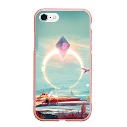 Чехол iPhone 7/8 матовый No Mans Sky, цвет: 3D-светло-розовый