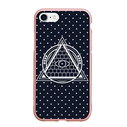 Чехол iPhone 7/8 матовый Illuminati, цвет: 3D-светло-розовый