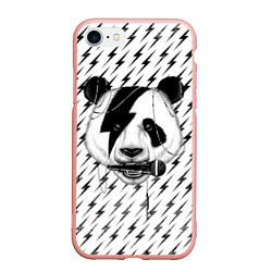 Чехол iPhone 7/8 матовый Панда вокалист, цвет: 3D-светло-розовый