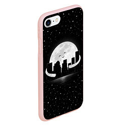 Чехол iPhone 7/8 матовый Лунные объятия, цвет: 3D-светло-розовый — фото 2