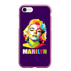 Чехол iPhone 7/8 матовый Marilyn Monroe, цвет: 3D-малиновый