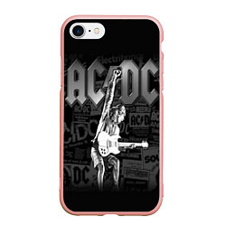 Чехол iPhone 7/8 матовый AC/DC: Rock You, цвет: 3D-светло-розовый