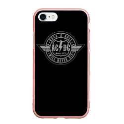 Чехол iPhone 7/8 матовый AC/DC: Will never die, цвет: 3D-светло-розовый