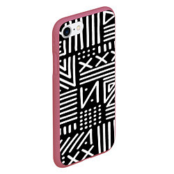 Чехол iPhone 7/8 матовый Pattern, цвет: 3D-малиновый — фото 2