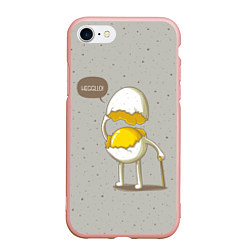 Чехол iPhone 7/8 матовый Яйцо приветствует, цвет: 3D-светло-розовый