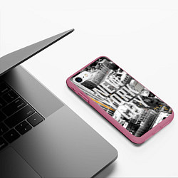 Чехол iPhone 7/8 матовый New York City, цвет: 3D-малиновый — фото 2