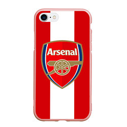 Чехол iPhone 7/8 матовый Arsenal FC: Red line, цвет: 3D-светло-розовый
