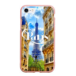 Чехол iPhone 7/8 матовый Daytime Paris, цвет: 3D-светло-розовый