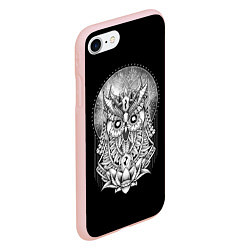 Чехол iPhone 7/8 матовый Королевская сова, цвет: 3D-светло-розовый — фото 2