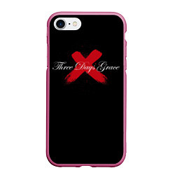 Чехол iPhone 7/8 матовый Three Days Grace, цвет: 3D-малиновый