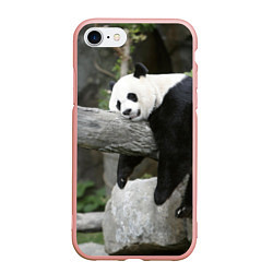 Чехол iPhone 7/8 матовый Большая уставшая панда, цвет: 3D-светло-розовый
