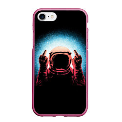 Чехол iPhone 7/8 матовый Spaceman, цвет: 3D-малиновый