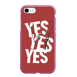 Чехол iPhone 7/8 матовый Bryan Danielson: Yes, цвет: 3D-малиновый