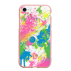Чехол iPhone 7/8 матовый Брызги, цвет: 3D-светло-розовый