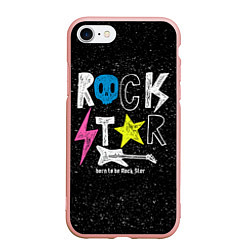 Чехол iPhone 7/8 матовый Rock Star, цвет: 3D-светло-розовый